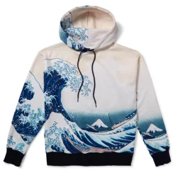 Clearance Hokusai Great Wave All-Over Print Unisex Hoodie Clothing