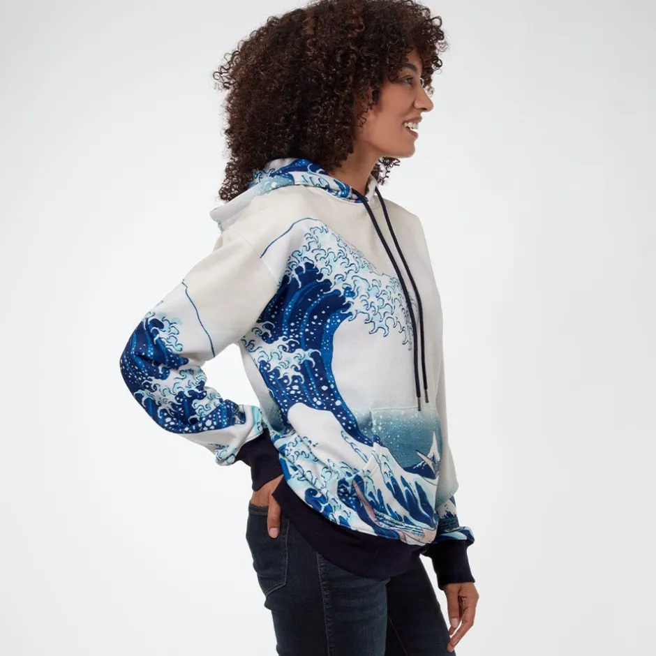 Clearance Hokusai Great Wave All-Over Print Unisex Hoodie Clothing