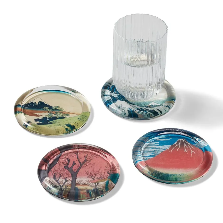 Outlet Hokusai Prints Glass Coasters Tableware