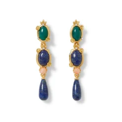 Online Japanese Imari Linear Drop Earrings Earrings