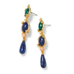 Online Japanese Imari Linear Drop Earrings Earrings