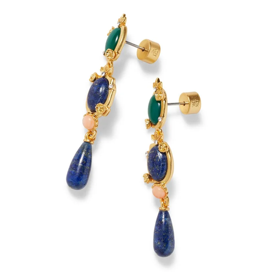 Online Japanese Imari Linear Drop Earrings Earrings