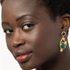 Japanese Imari Statement Drop Earrings Earrings
