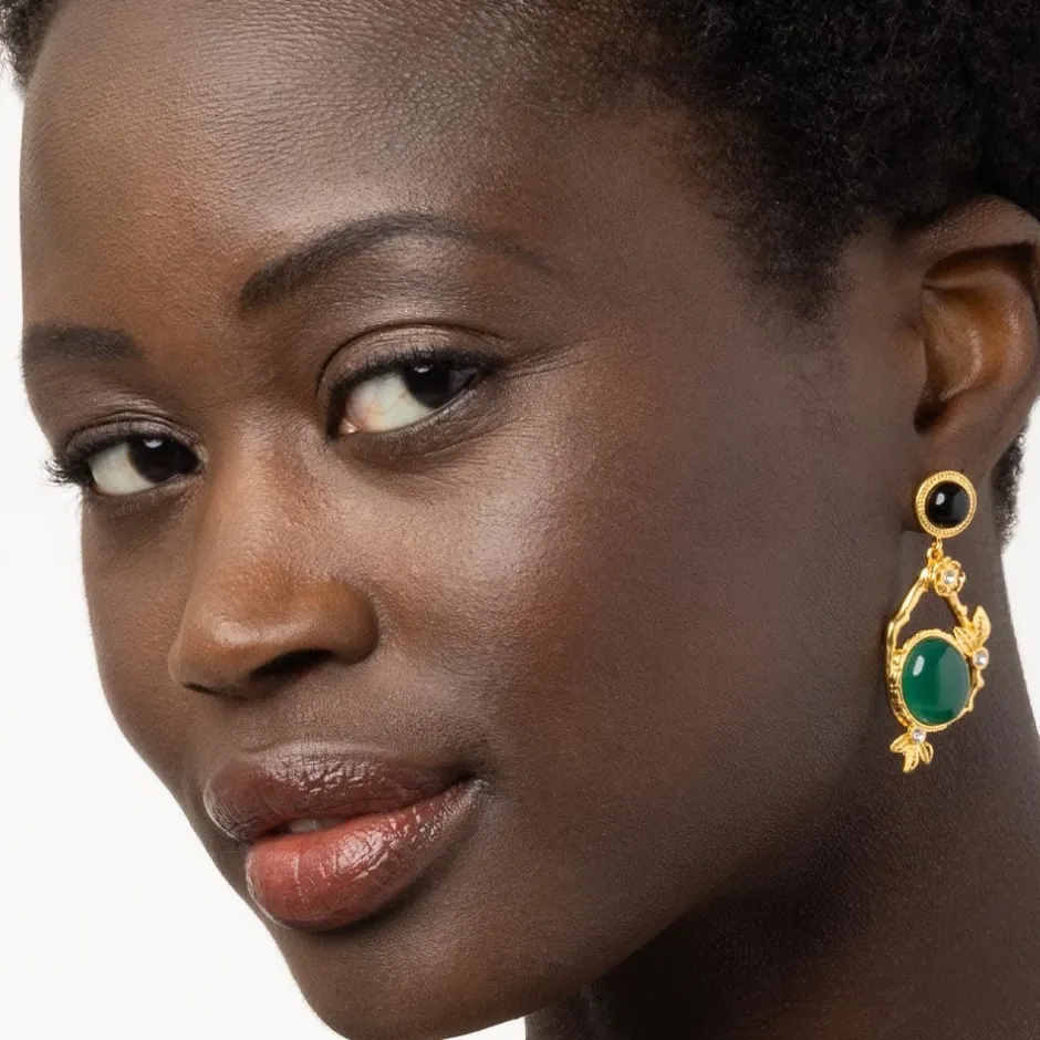 Japanese Imari Statement Drop Earrings Earrings