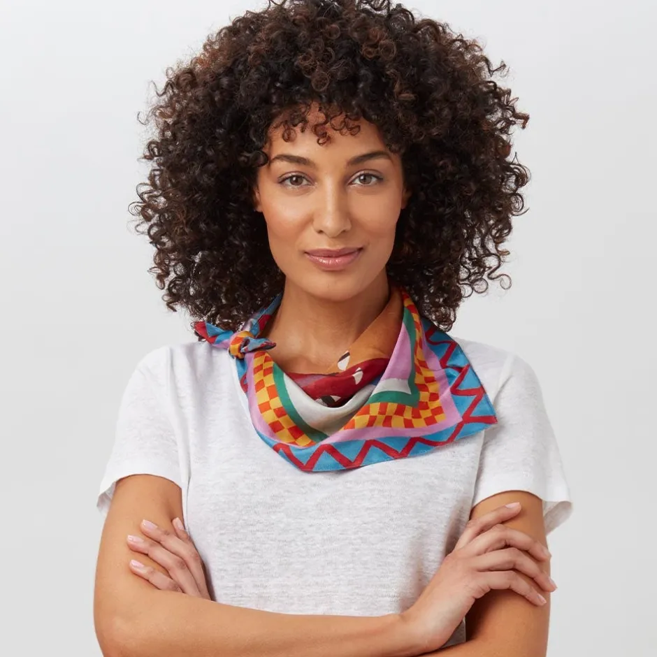 Sale Johnson Three Children Silk Neckerchief Scarves & Wraps