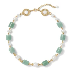 Discount Karavas Gems Large-Bead Aventurine and Pearl Necklace Necklaces
