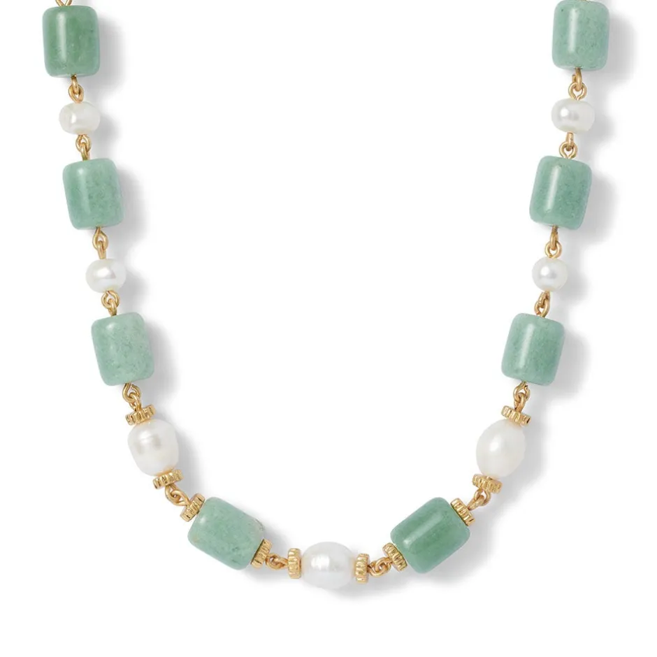 Discount Karavas Gems Large-Bead Aventurine and Pearl Necklace Necklaces