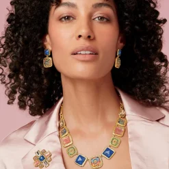 Hot Kashan Carpet Square Drop Earrings Earrings