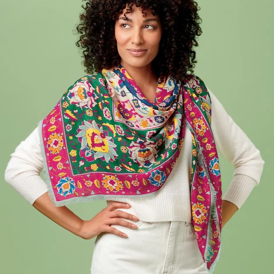 Online Kashan Carpet Square Scarf Scarves & Wraps