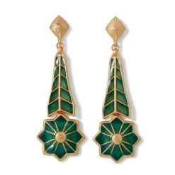 Outlet Lotus Pagoda Plique-à-Jour Long Drop Earrings Earrings