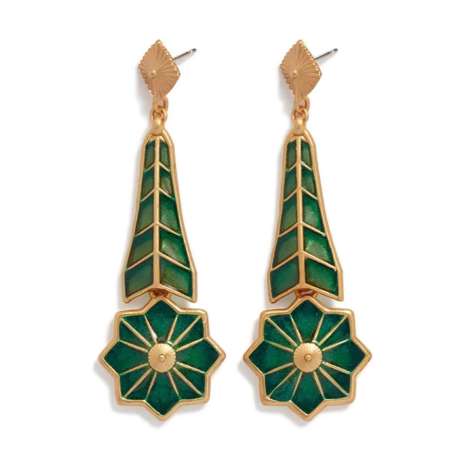 Outlet Lotus Pagoda Plique-à-Jour Long Drop Earrings Earrings