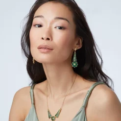 Outlet Lotus Pagoda Plique-à-Jour Long Drop Earrings Earrings