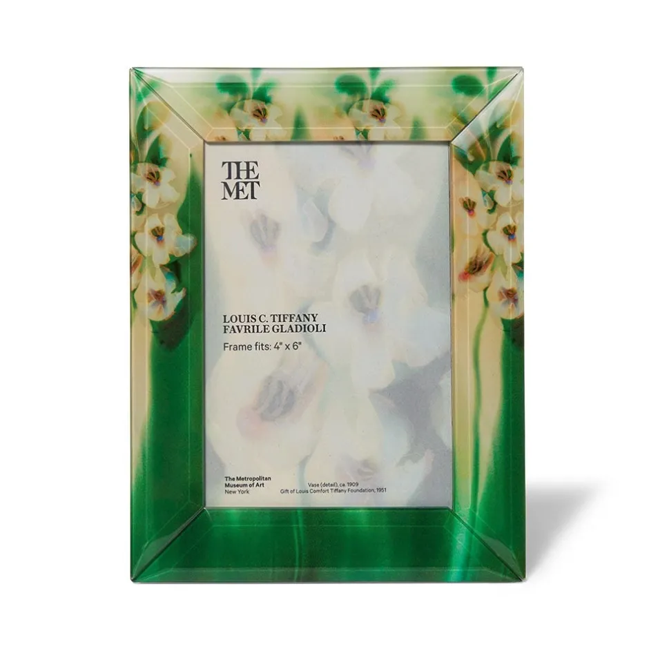 Louis C. Tiffany Gladioli Rectangular Glass Frame Decorative Accents