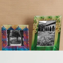 Louis C. Tiffany Gladioli Rectangular Glass Frame Decorative Accents