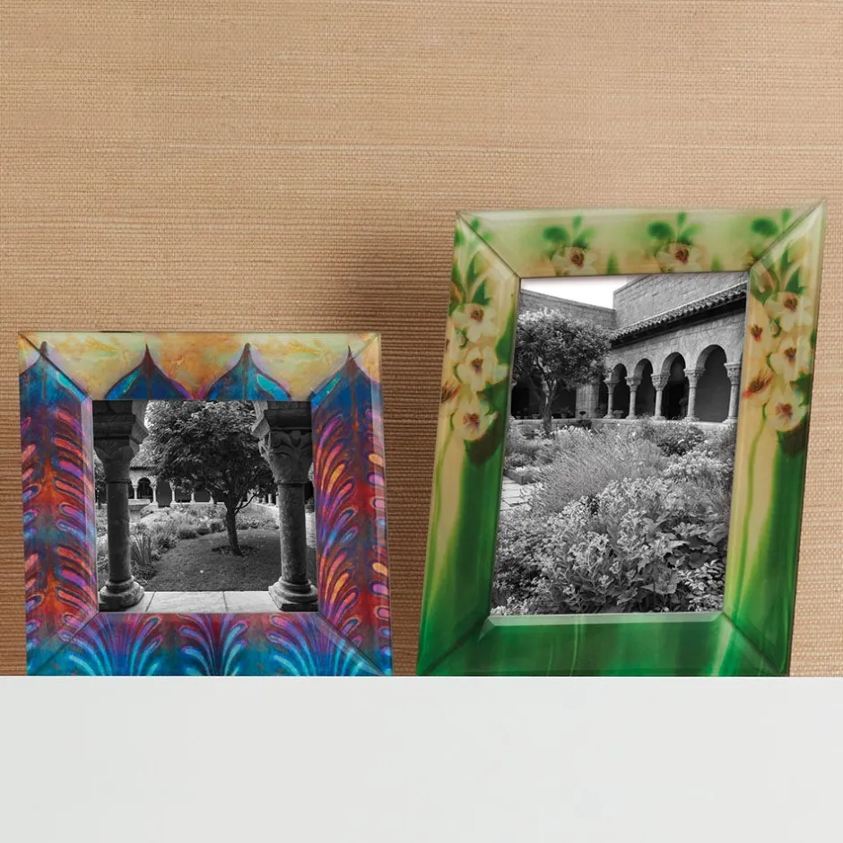 Louis C. Tiffany Gladioli Rectangular Glass Frame Decorative Accents
