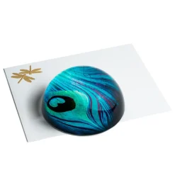 Louis C. Tiffany Peacock Feather Paperweight Office