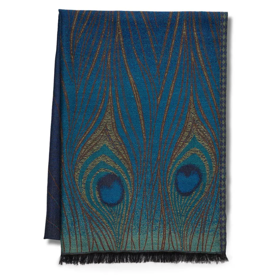 New Louis C. Tiffany Peacock Feather Wool-Blend Shawl Scarves & Wraps