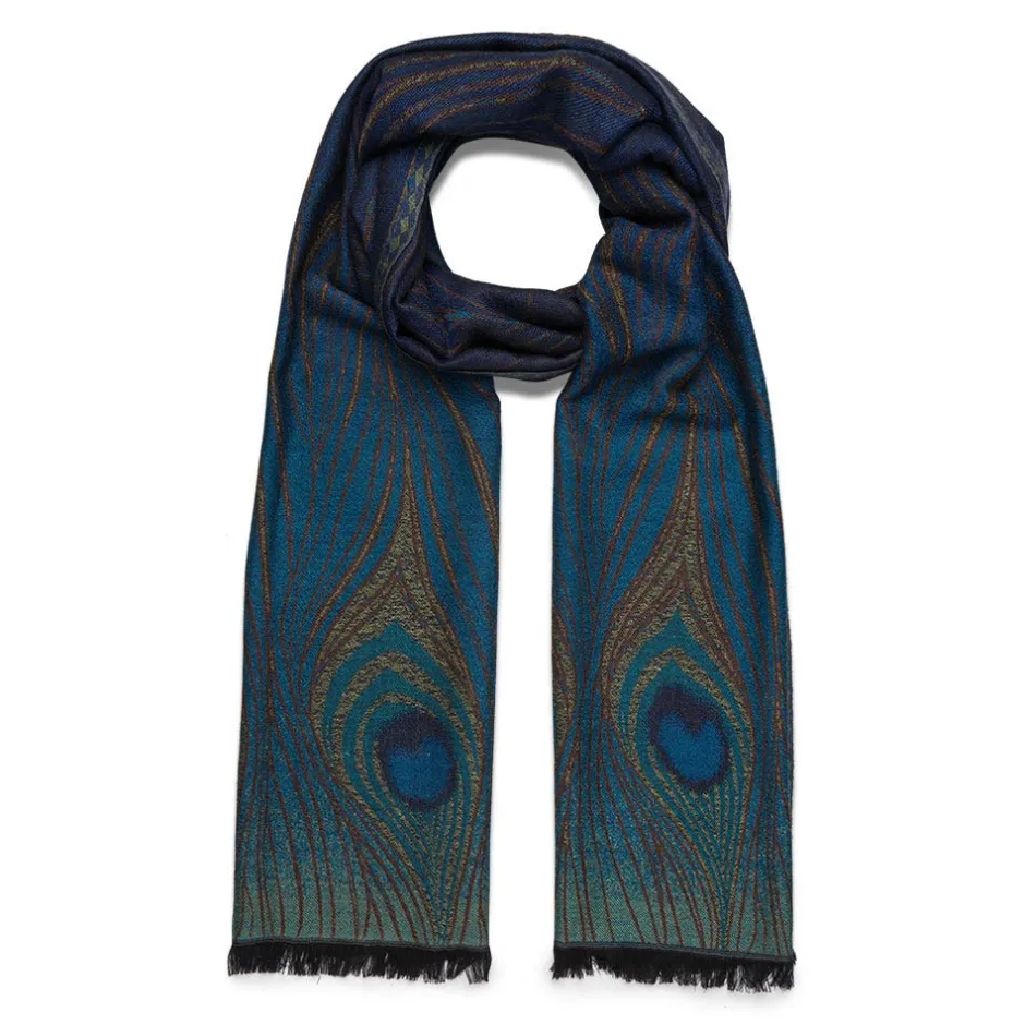 New Louis C. Tiffany Peacock Feather Wool-Blend Shawl Scarves & Wraps