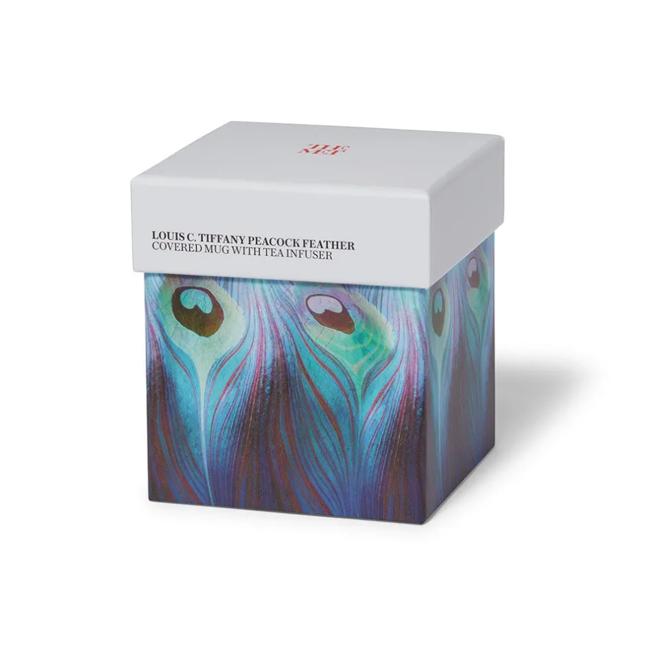 Outlet Louis C. Tiffany Peacock Feather Covered Mug with Tea Infuser Tableware