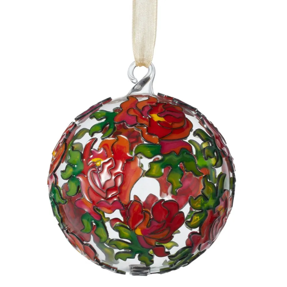 Louis C. Tiffany Peonies Cloisonné Ornament Ornaments