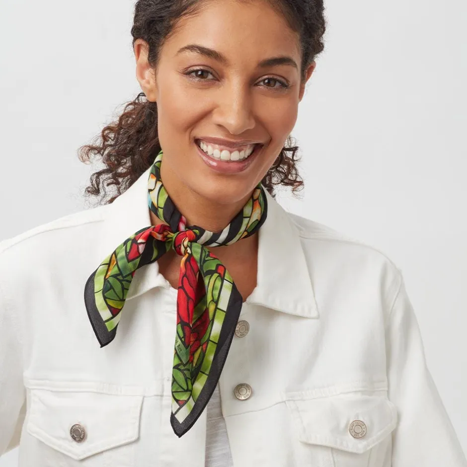 Discount Louis C. Tiffany Peonies Silk Neckerchief Scarves & Wraps