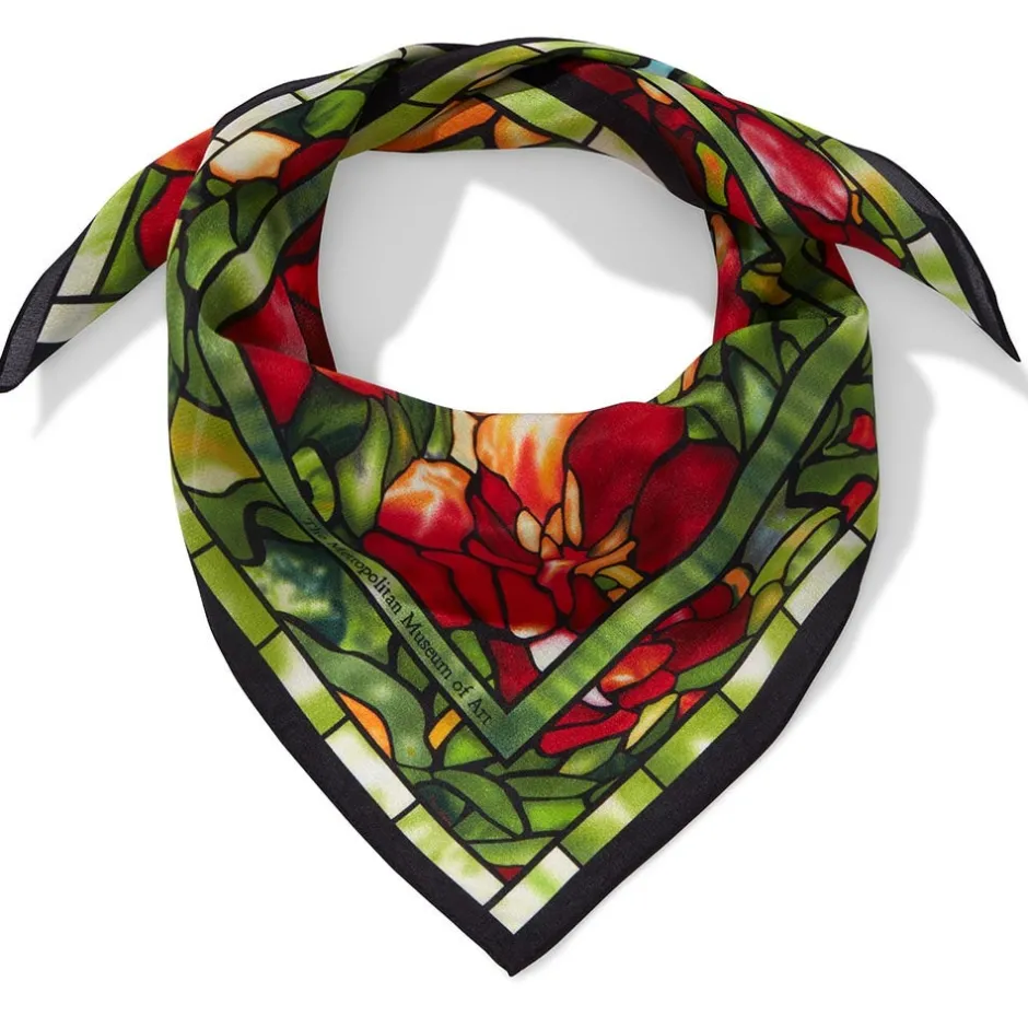 Discount Louis C. Tiffany Peonies Silk Neckerchief Scarves & Wraps