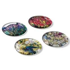 Hot Louis C. Tiffany Stained-Glass Coasters Tableware