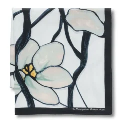 Outlet Louis C. Tiffany White Magnolia Oblong Silk Scarf Scarves & Wraps