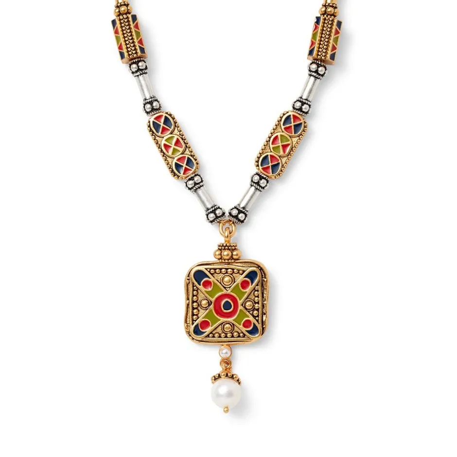 Discount Medieval Byzantine Statement Necklace and Drop Earrings Set Jewelry Sets