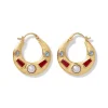 Outlet Medieval Stone Crescent Hoop Earrings Earrings