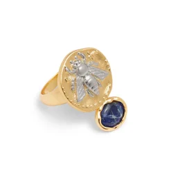 Sale Mediterranean Coin and Stone Ring Rings