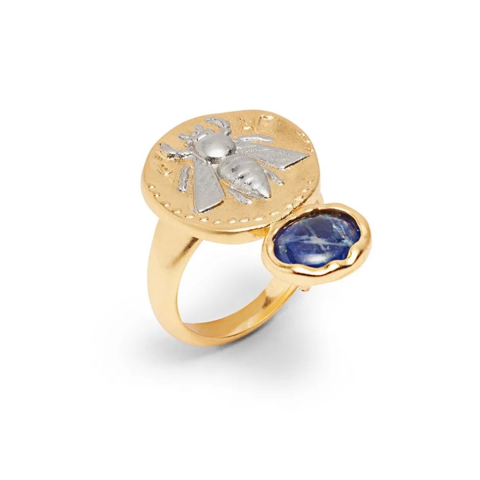 Sale Mediterranean Coin and Stone Ring Rings
