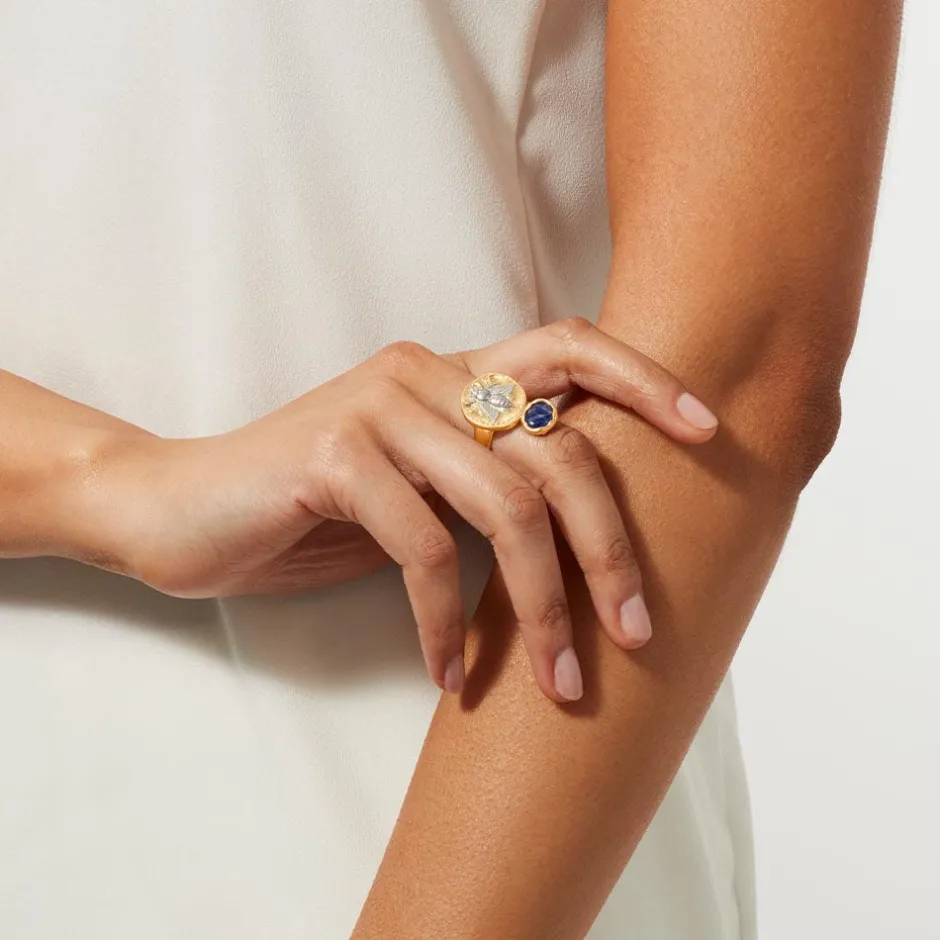 Sale Mediterranean Coin and Stone Ring Rings