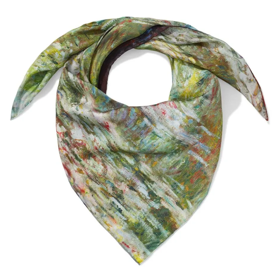 Hot Monet Blooms Double-Sided Square Silk Scarf Scarves & Wraps
