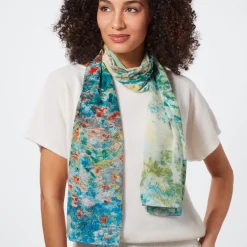 Monet Garden at Argenteuil Oblong Silk Scarf Scarves & Wraps