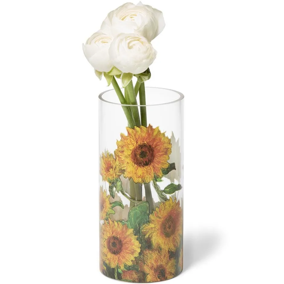 New Monet Sunflowers Glass Vase Tableware|Decorative Accents