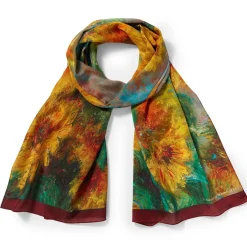 Outlet Monet Sunflowers Oblong Silk Scarf Scarves & Wraps