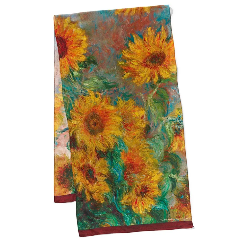 Outlet Monet Sunflowers Oblong Silk Scarf Scarves & Wraps