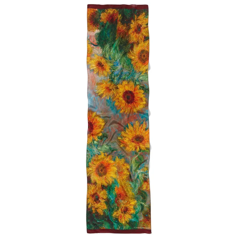 Outlet Monet Sunflowers Oblong Silk Scarf Scarves & Wraps