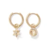 Moon and Star Hoop Earrings Earrings