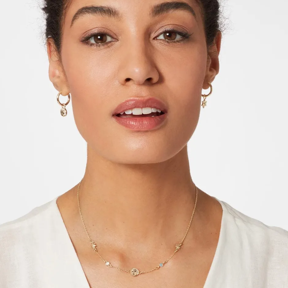 Moon and Star Hoop Earrings Earrings