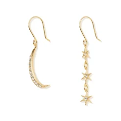 Outlet Moon and Stars Drop Earrings Earrings