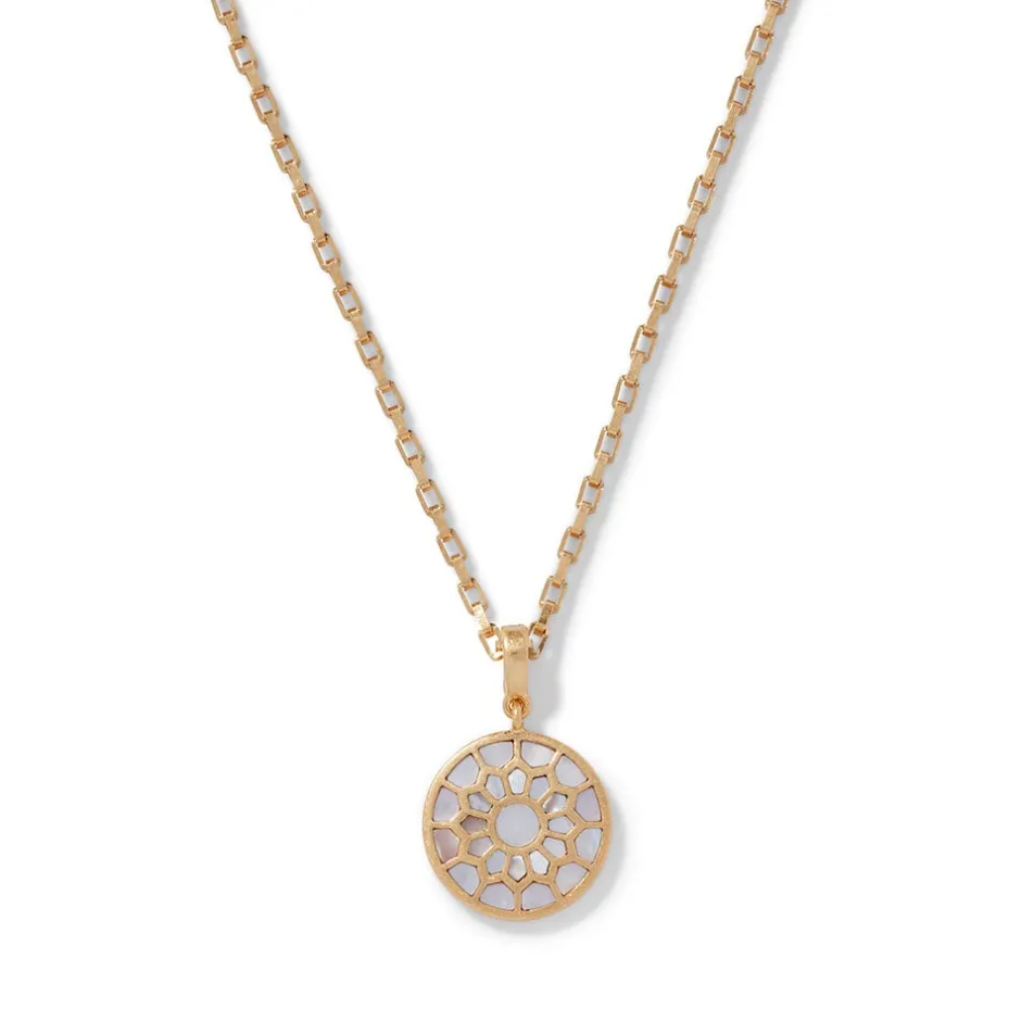 Hot Mother-of-Pearl Mosaic T-Bar Pendant Necklace Necklaces