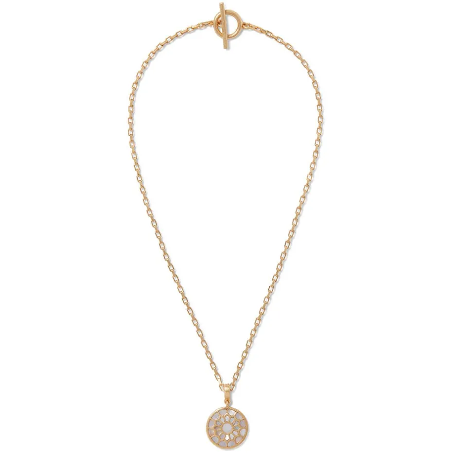 Hot Mother-of-Pearl Mosaic T-Bar Pendant Necklace Necklaces