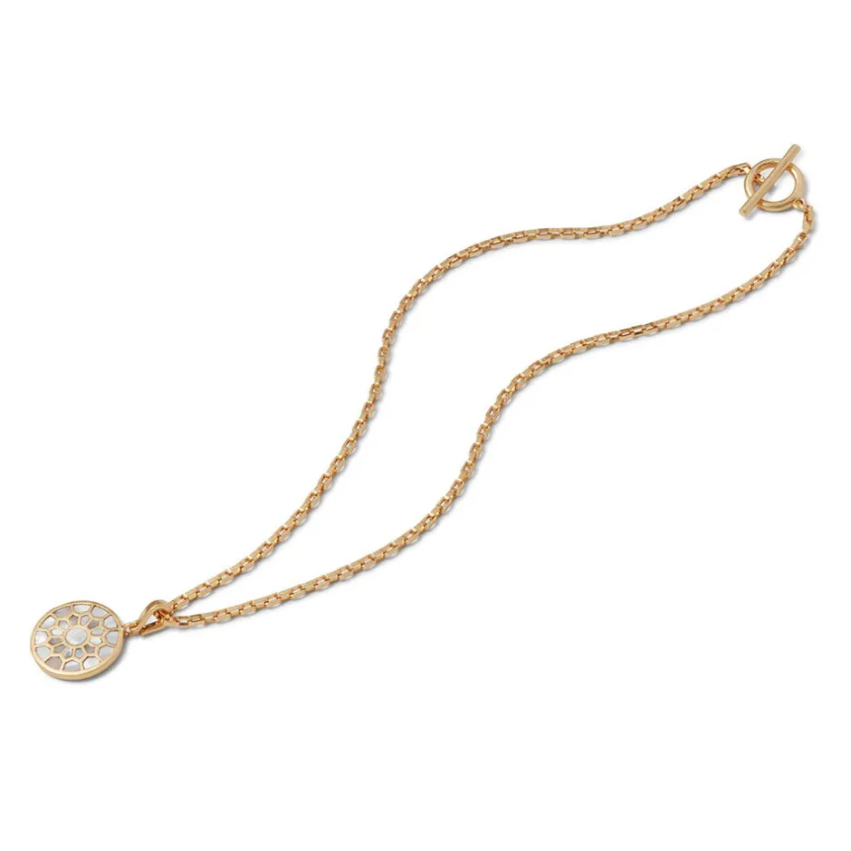 Hot Mother-of-Pearl Mosaic T-Bar Pendant Necklace Necklaces