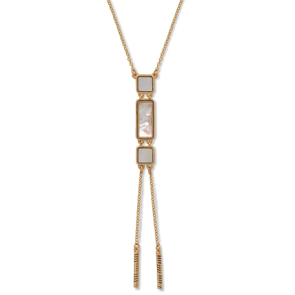 Best Mother-of-Pearl Tile Double Lariat Necklace Necklaces