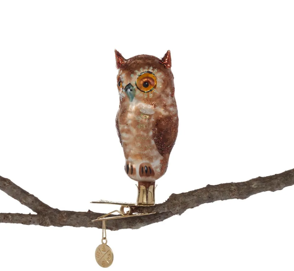 Online Owl Handmade Glass Ornament Ornaments