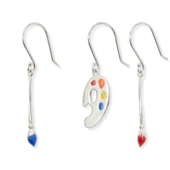 Paintbrush and Palette Drop Earrings Earrings