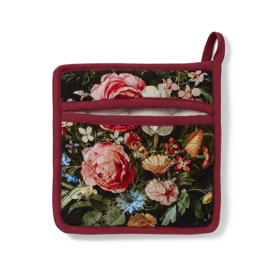 Clearance Peeters Bouquet of Flowers Pot Holder and Oven Mitt Set Tableware