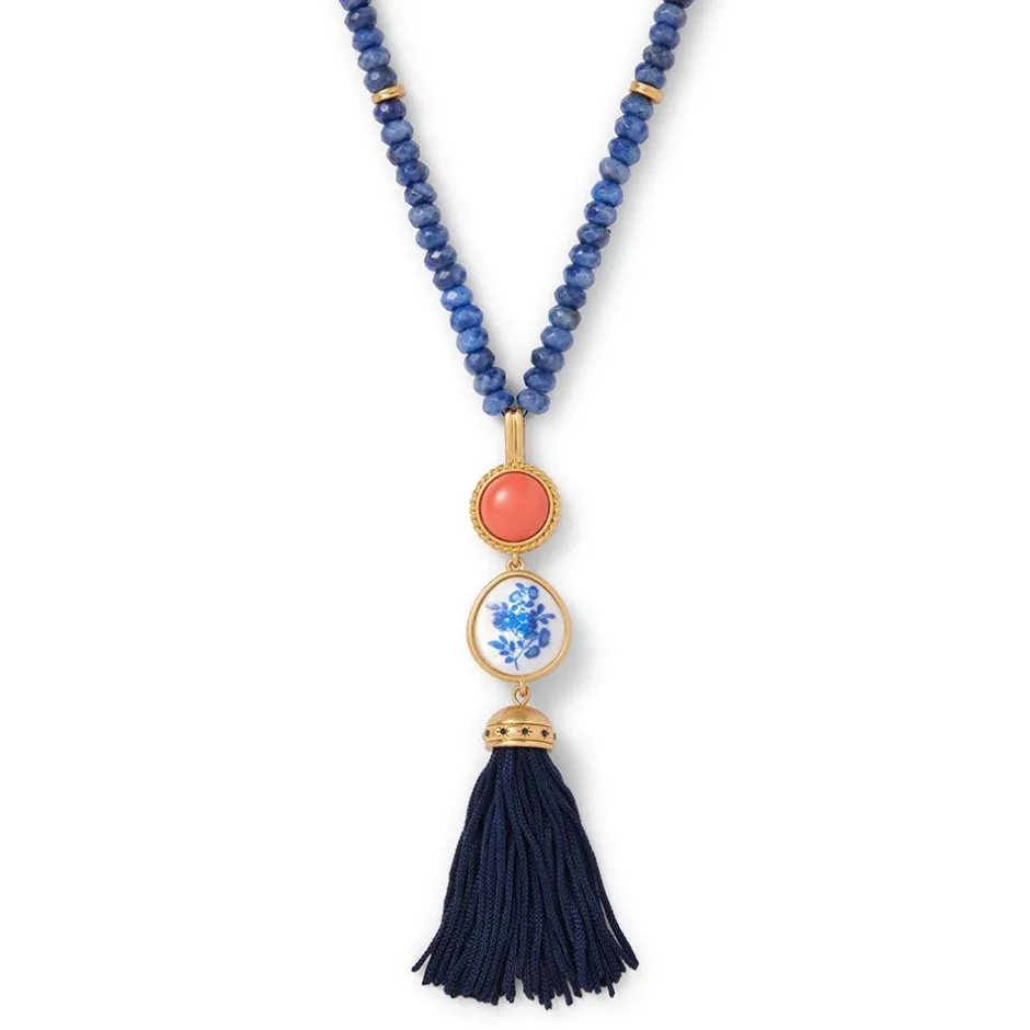 Clearance Qing Bottle Lariat Necklace and Floral Drop Earrings Set Jewelry Sets